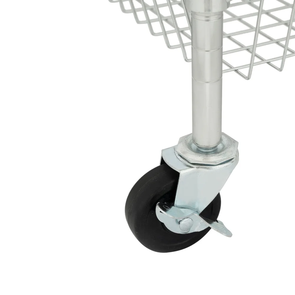 3-Tier Multipurpose Rolling Cart Adjustable Shelves Durable Steel Construction 495lbs Load Capacity NSF Certified Easy Mobility