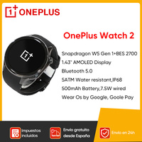 New Smartwatch OnePlus Watch 2 1.43'' AMOLED Screen 500mAh Battery 100+ Sport Modes 2GB+32GB 46mm WiFi GPS IP68 Google Pay