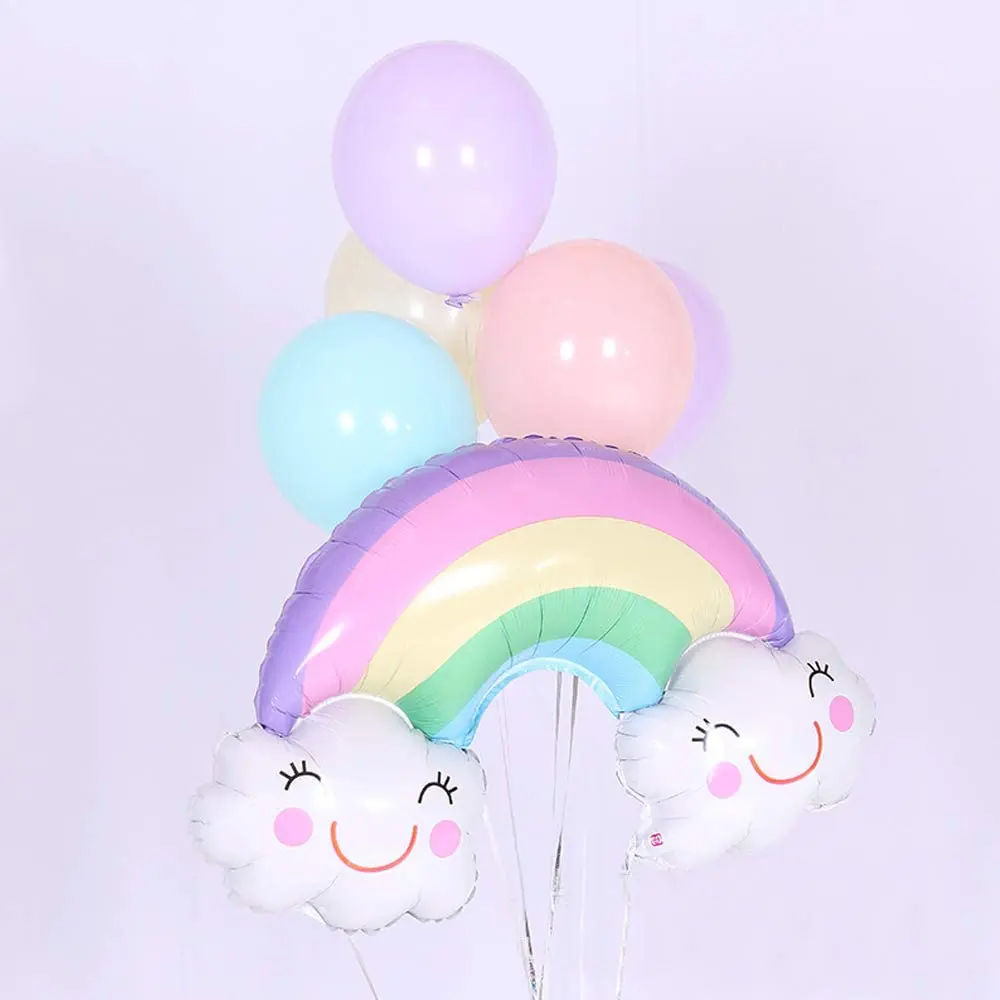 1/2pcs Big Rainbow Smile White Cloud Foil Balloon Birthday Party Decoration Kids Toy Ballon Home Decor Helium Globos Baby Shower