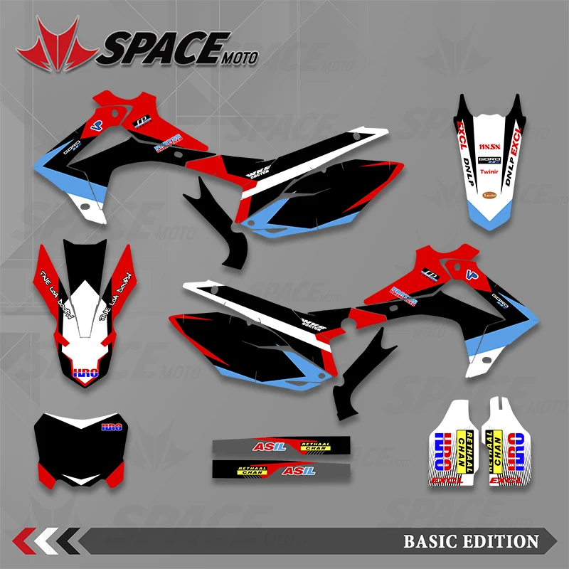

SPACE Full Graphics Decals Stickers Motorcycle Background Custom Number For HONDA CRF250 2014-2017 CRF450 2013-2016