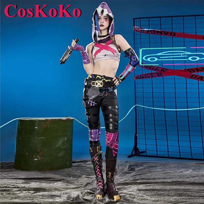 CosKoKo Jinx Cosplay Anime Game LOL Costume Battle Of The Two Cities II Fashion Lovely Outfit Halloween Party Role Play Clothing