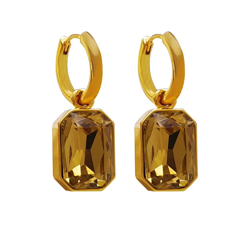 

Copper-Plated Real Gold Earings Fashion Geometry French Eardrop For Women