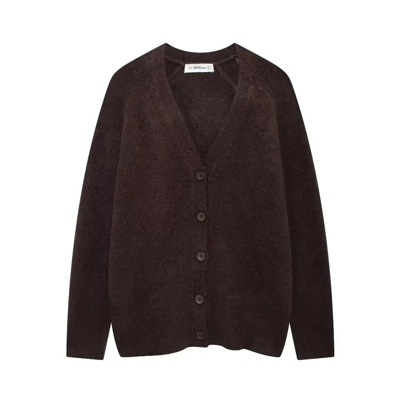 

Soft Knitted Long Sve V-Ne Outerwear Versatile Autumn Winter New Arrival Women's Faion Commute Sle Regular Length Ca...