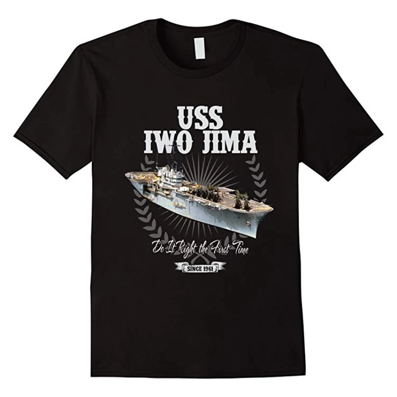 USS Iwo Jima LHD 7 Wasp-class Amphibious Assault Ship T-Shirt 100% Cotton O-Neck Short Sleeve Casual Mens T-shirt Size S-3XL