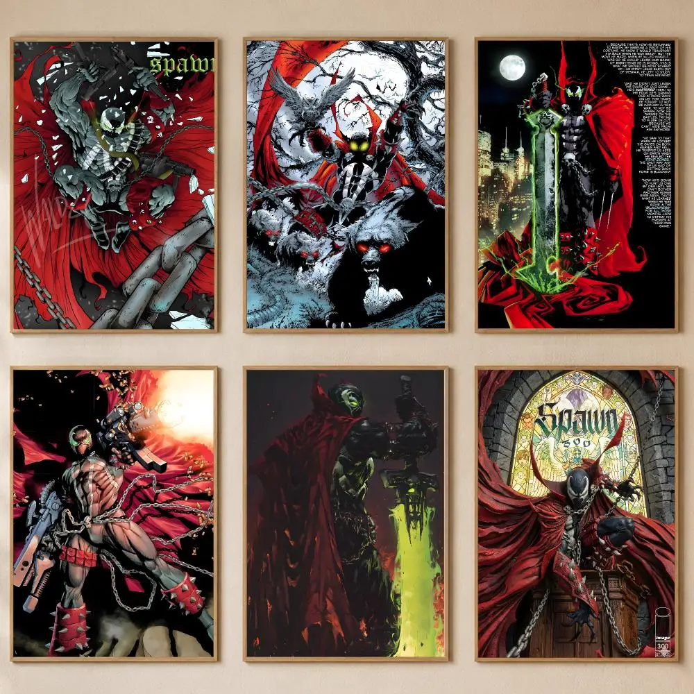 Comic S-Spawn Poster PP Self-Adhesive Wall Sticker Bedroom Gaming Cafe/Bar Vintage Aesthetic Decor Ideal Gift