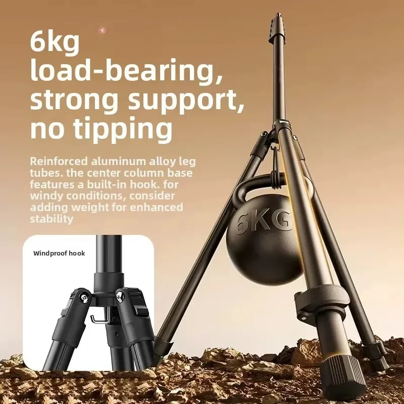 T270 2.7M Metal Light Stand 1/4 Screw Mount 6KG Load Foldable Tripod Stand COB Light Panel Softbox Studio Outdoor Photography
