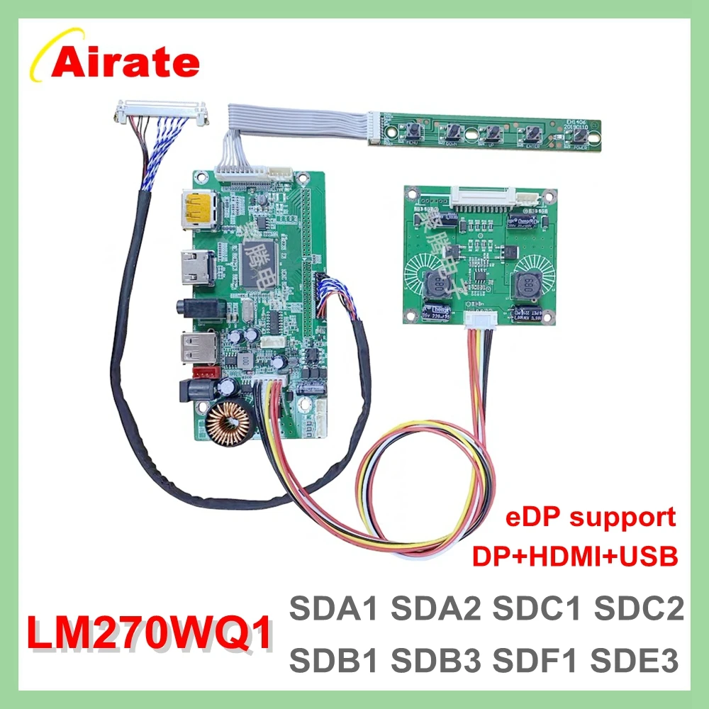 27 "Inch Dp + Hdmi + Usb Naar Edp Drive Board LM270WQ1-SDC2/LM270WQ1-SDA2/LM270WQ1-SDE3 Control Board Kit Voor 2560X1440 Lcd Led Scherm