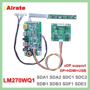 27 Inci DP+HDMI+USB Ke Papan Penggerak EDP LM270WQ1-SDC2/LM270WQ1-SDA2/LM270WQ1-SDE3 Kit Papan Kontrol untuk Layar LED LCD 2560X1440 12 edp penjualan terbaik - №
