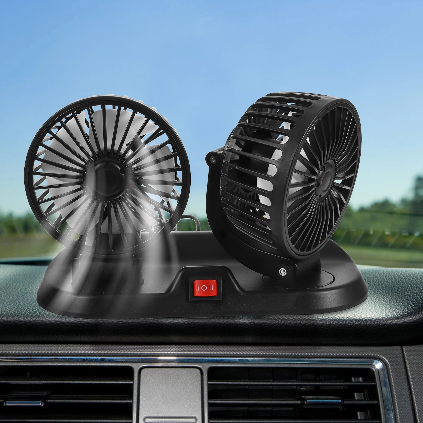 

Car Small Fan Cooling Fans for Cars Portable Dashboard Vehicle Universal Double Head Foldable USB Summer Strong Wind Quiet