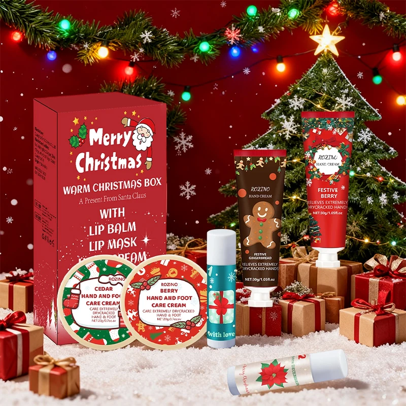 

Christmas Hand Foot Cream lip balm Gift Set Anti-cracking Moisturizing Hands, Preventing Drying and Cracking, Lasting Fragrance