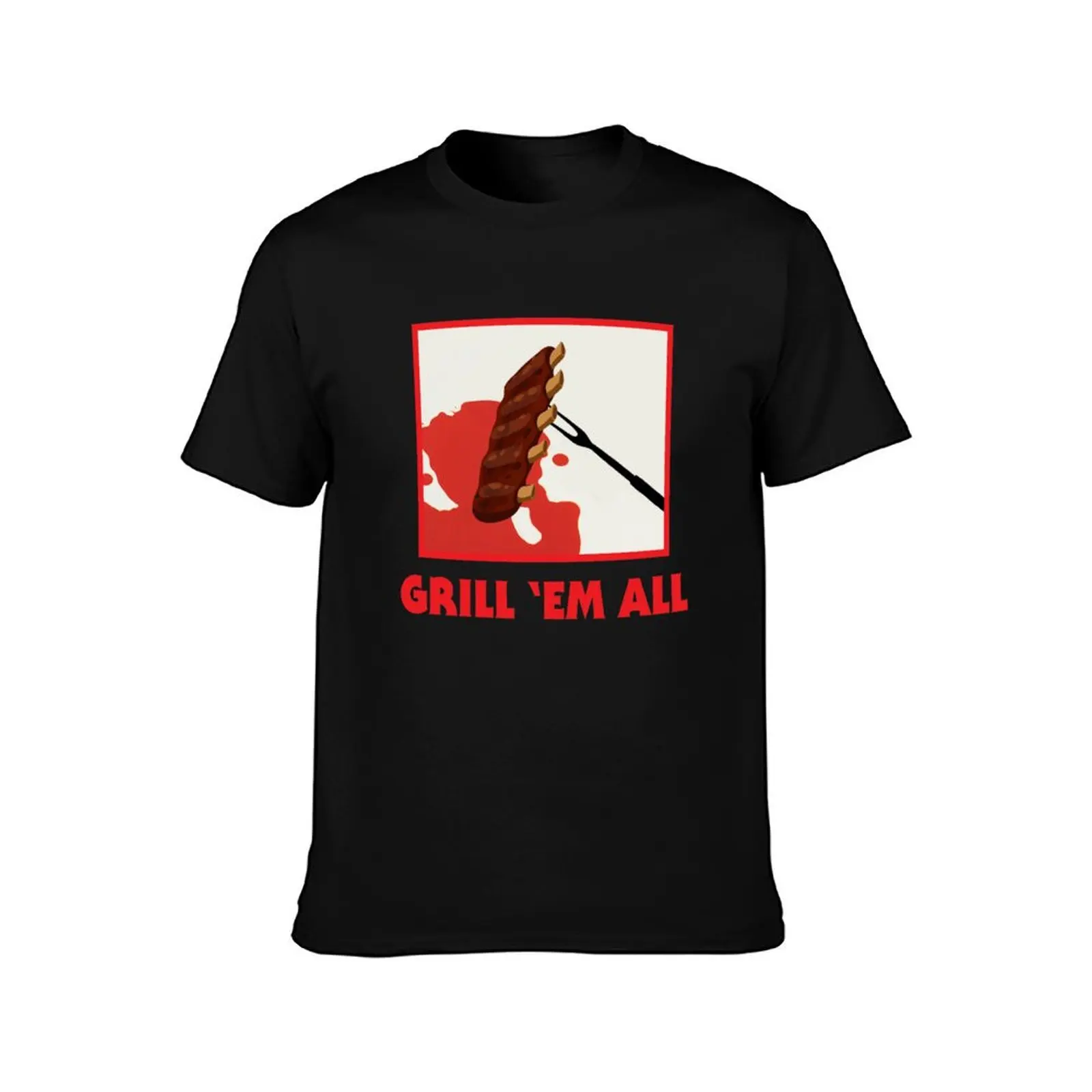 Barbecue Grilling - Grill 'em all! - Smoking BBQ Pitmaster ribs steak brisket meat roast T-Shirt street wear shirts men graphic