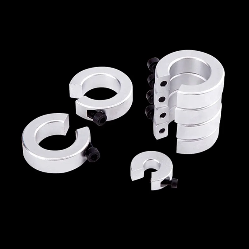 AB41-Shaft Collar Bore Clamp On Stop Collar With M5 Set Screw Aluminum Alloy For Linear Rail And Motion Guide Shaft
