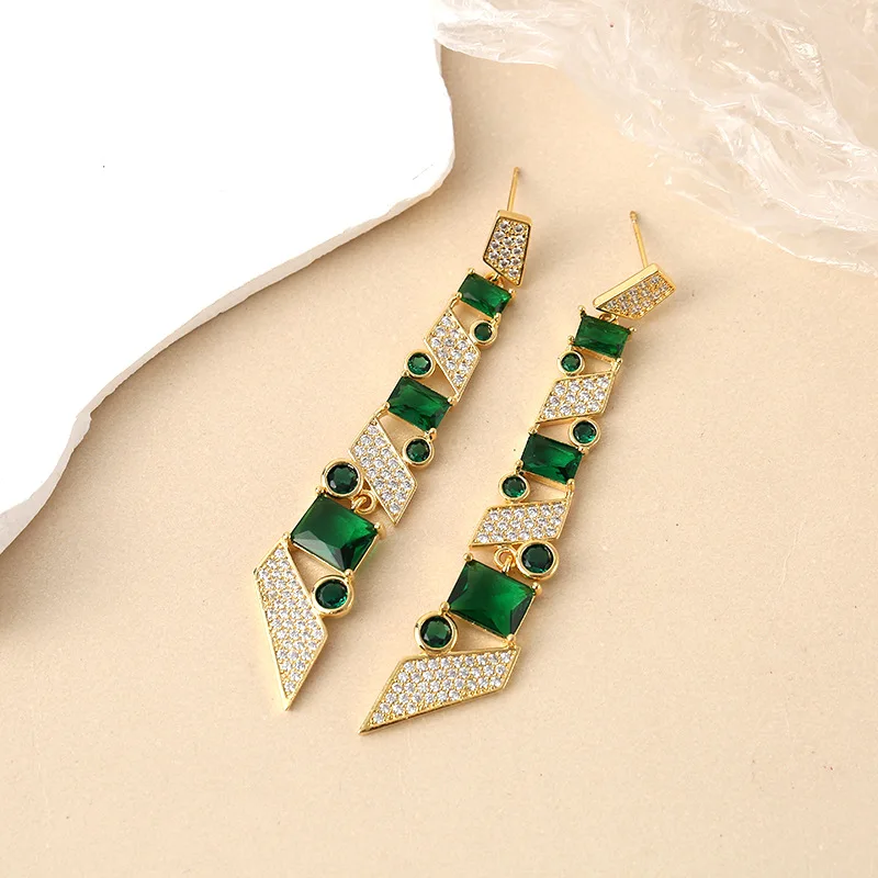Star Dangle Earrings for Women, Micro Inlaid Cubic Zirconia Anti-fade Elegant Drop Earrings, Fashion Daily Party Jewelry Gift