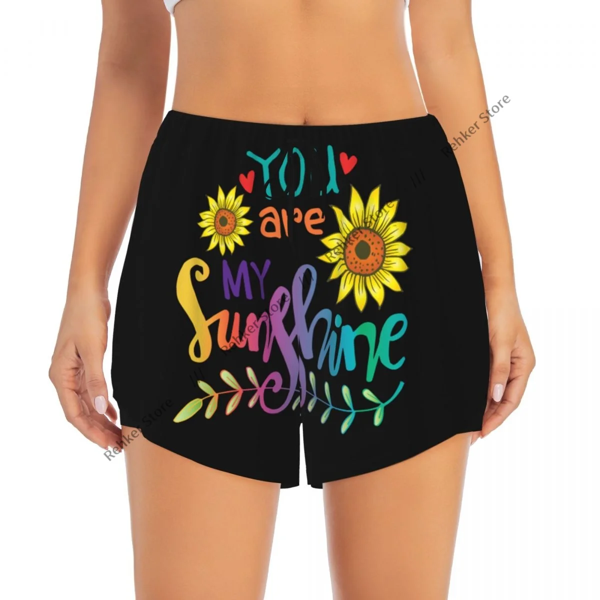 Damskie spodenki sportowe You Are My Sunshine Running Yoga Fitness Szybkoschnące badmintonowe treningowe z kieszenią
