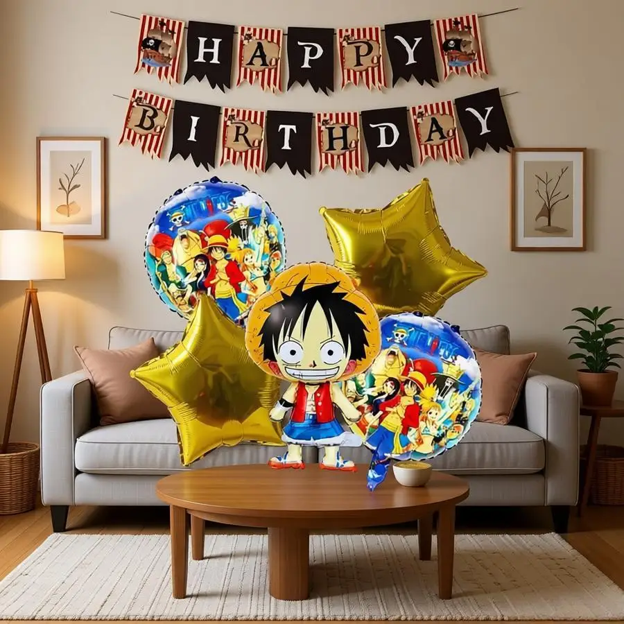 One Piece Luffy Folien-Geburtstagsballons Set Spielzeug Ballon-Set Geburtstagsparty Zubehör Partybedarf Kinder Geburtstagsgeschenke