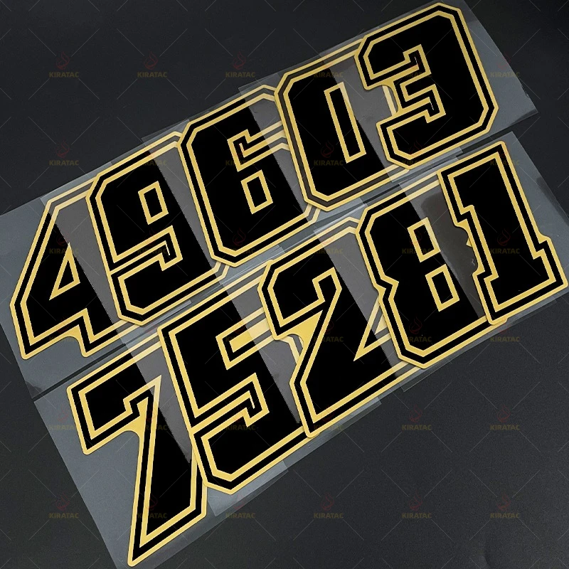 

2 шт., наклейки с золотым номером 0-9, водонепроницаемые для мотоциклетного обтекателя, шлема, окна автомобиля, багажника, универсальные виниловые наклейки