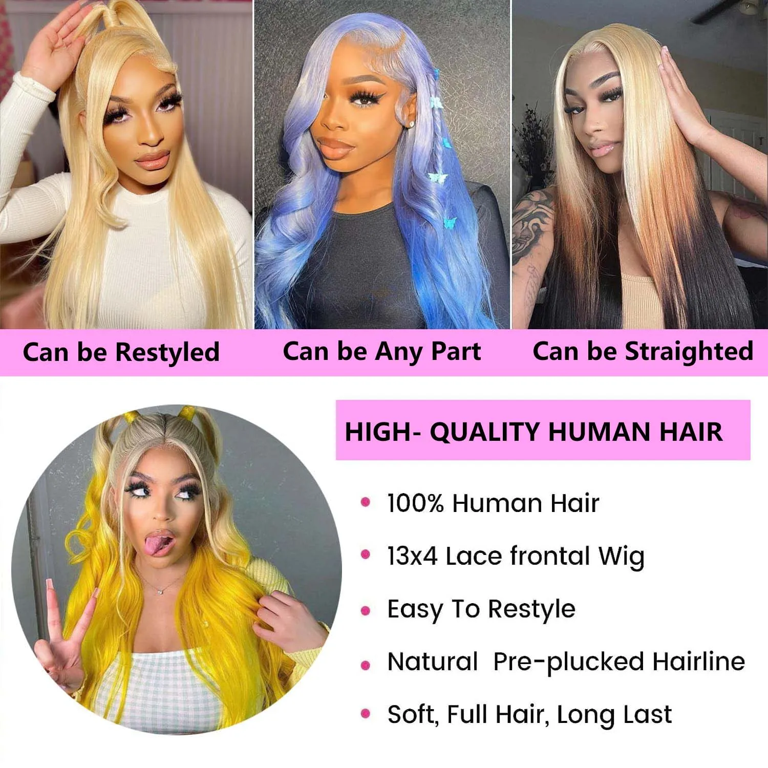 Wig lurus 200% ketebalan 613 renda depan Wig rambut manusia HD pirang 13x4 Wig depan renda Wig Frontal renda transparan untuk wanita