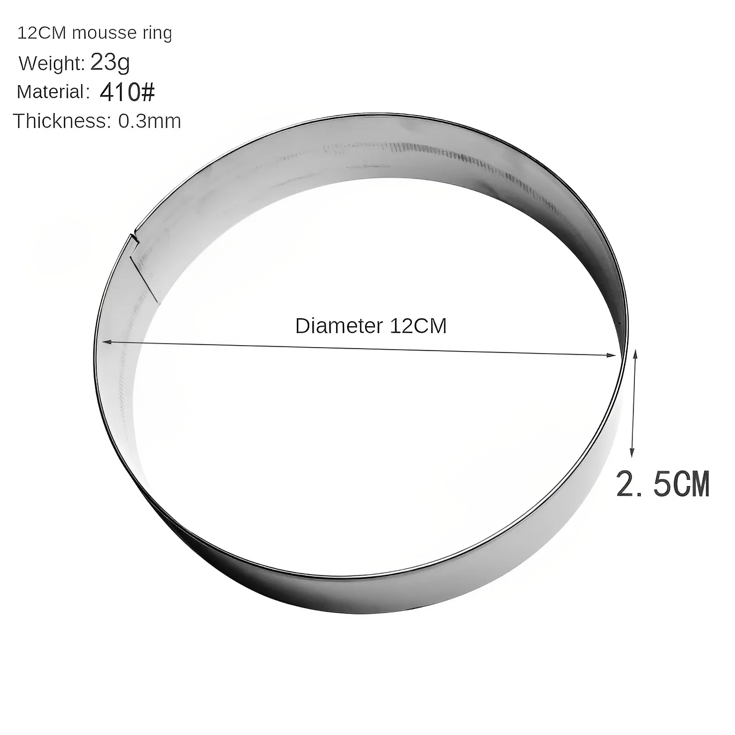 أداة كعكة المعجنات الديكور الفولاذ المقاوم للصدأ أدوات كعكة كعكة قابل للتعديل حلقة صغيرة مستديرة اكسسوارات المطبخ #4