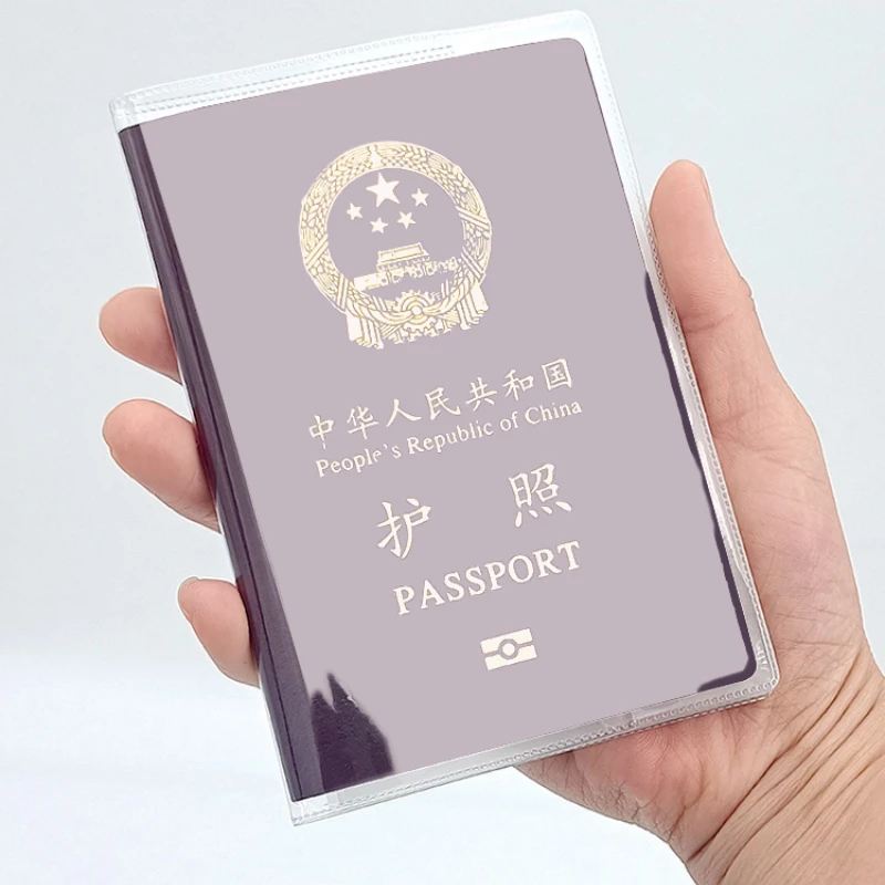 Simple Travel Waterproof Passport Cover Women Men Transparent Translucent PVC ID Card Document Clip Case Protective Holder