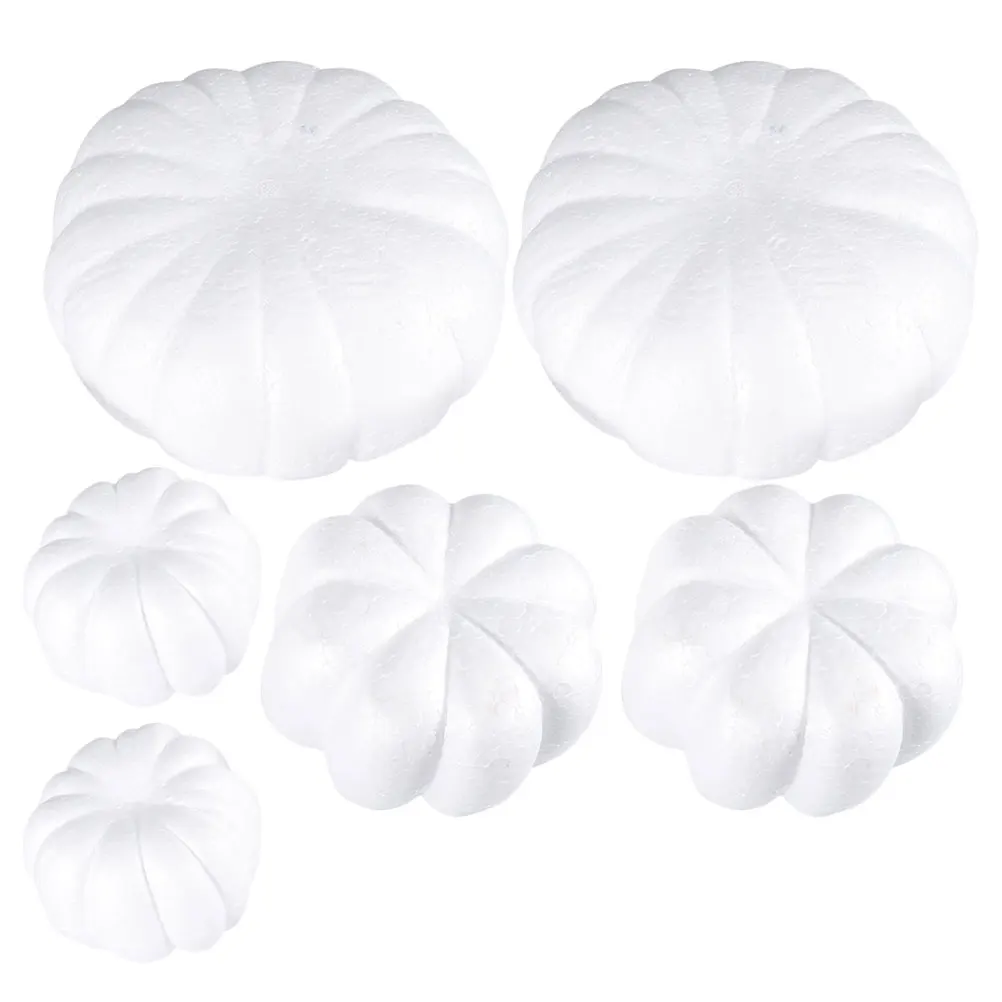 

6pcs Graffiti Pumpkin Set White Decor Fake Model DIY Fall Ornaments Craft Foam Halloween Thanksgiving Kids Toy Photography