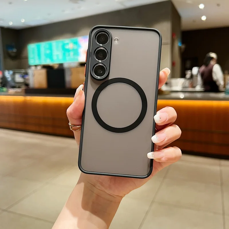 حافظة هاتف مغناطيسية مخصصة لـ Magsafe لهاتف سامسونج جالاكسي S25 Edge S24 S22 Ultra S23 S21 FE A54 A55 A56 5G Capa لتقوم بها بنفسك صور