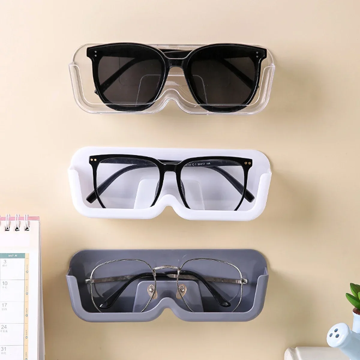 Glasses storage box wall-mounted punch-free glasses storage box sunglasses display stand decorative sunglasses rack