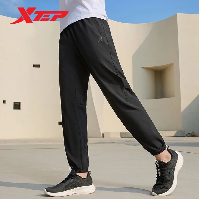 Xtep Woven Sports Trousers Men 2023 Summer Skin Friendly Men's Sweatpants Bouncy Breathable Quick Dry Running Pants 877229980261