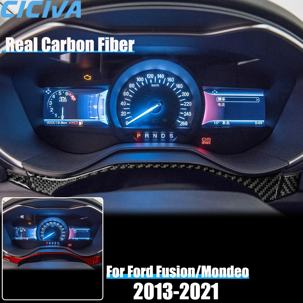 

Real Carbon Fiber Car Accessories Speedometer Strip Decorative Trim Cover Soft Sticker For Ford Fusion/Mondeo 4th Gen 2013-2021