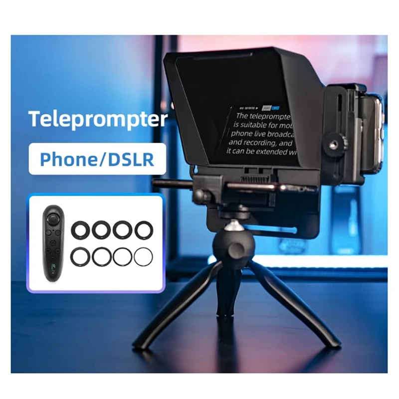 Ambitfui Phone And DSLR Recording Mini Teleprompter Portable Mobile Teleprompter Artifact Video With Remote Control