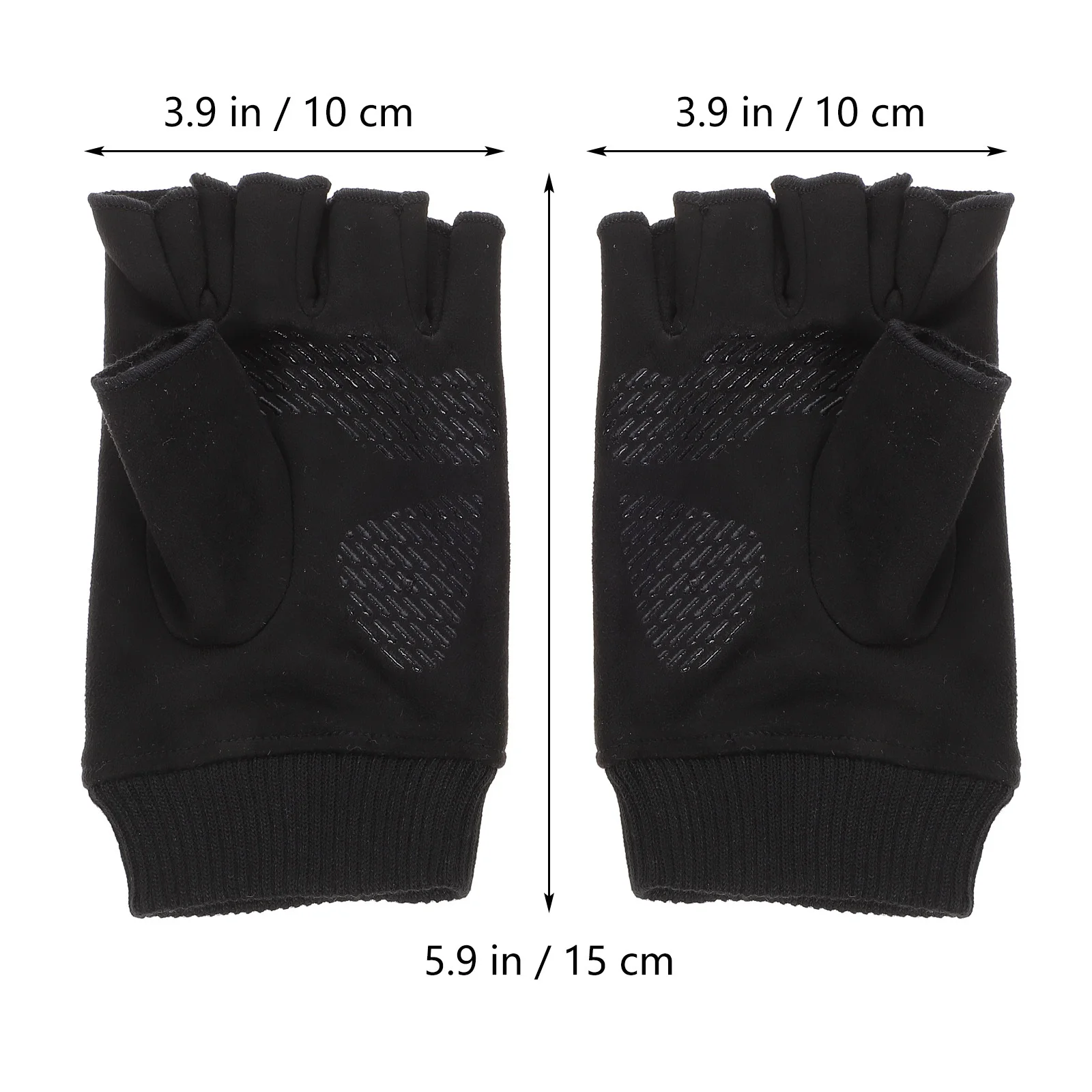 Guantes de montar de medio dedo para hombre, manoplas de punto suaves negras, guantes protectores deportivos cálidos para entrenamiento de invierno, ventilación de patinaje