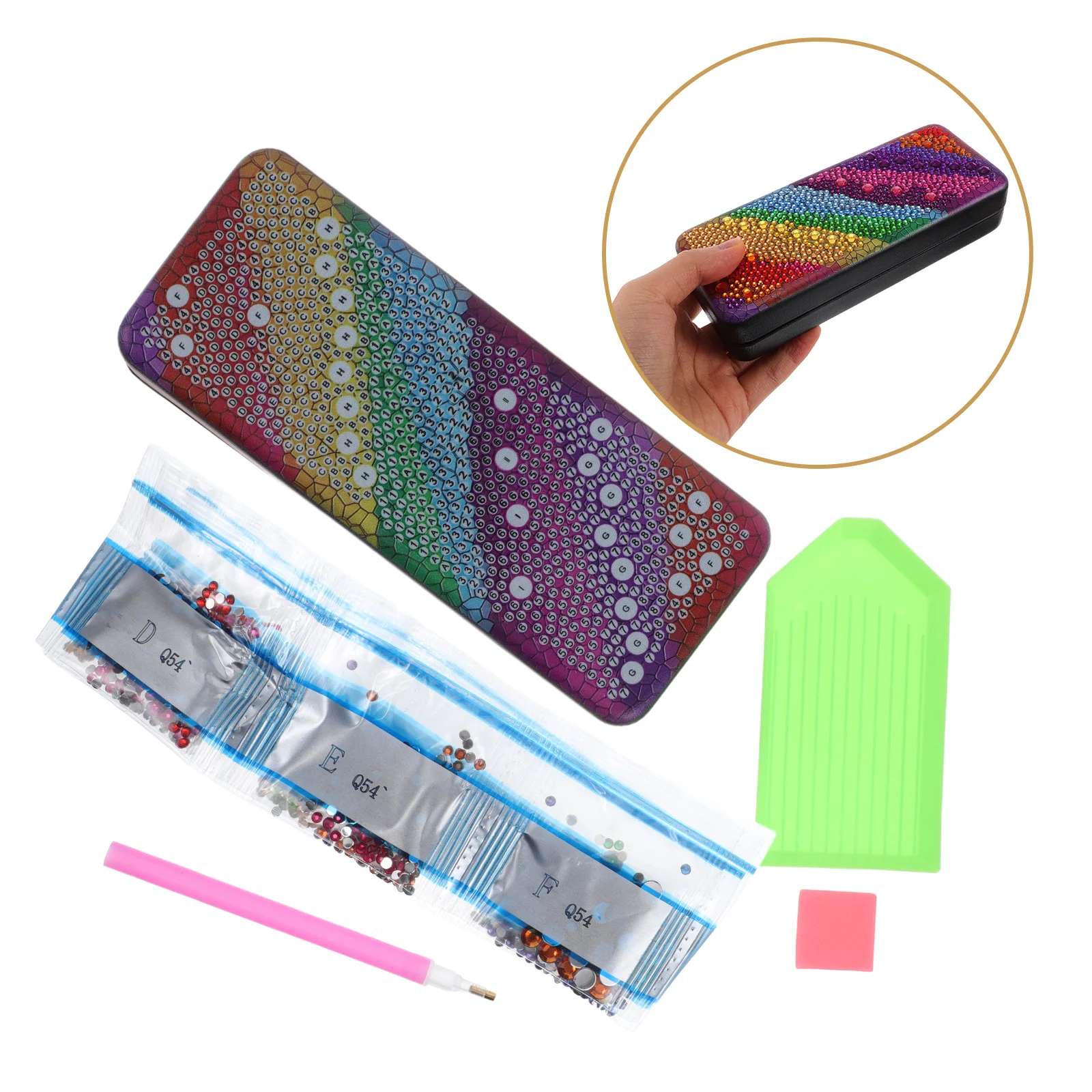 

Diy Diamond Art Painting Eyeglasses Case Sunglasses Organizer Portable Glasses Holder Box Hard Shell Protective Storage Wood