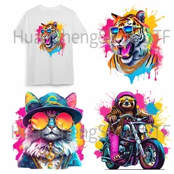 Painted Animal ips Fashion Iron Patch Clothing T-shirt DIY Hoodie Jacket Sticker DTF Patch Clothes Hot Paste Paper