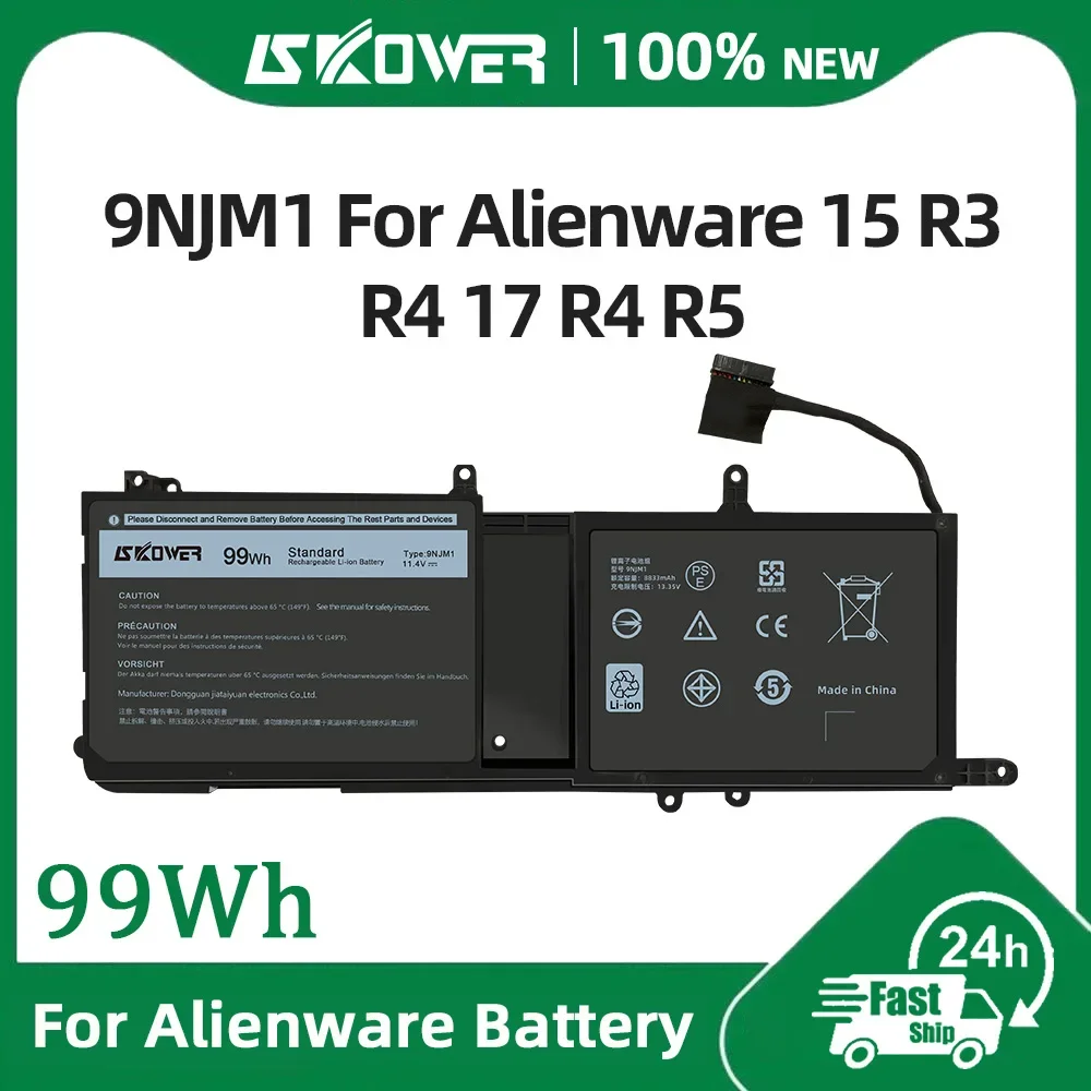 SKOWER 99Wh 9NJM1 Laptop Battery For Dell Alienware 15 R3 R4 17 R4 R5 P69F P31E Fit 44T2R