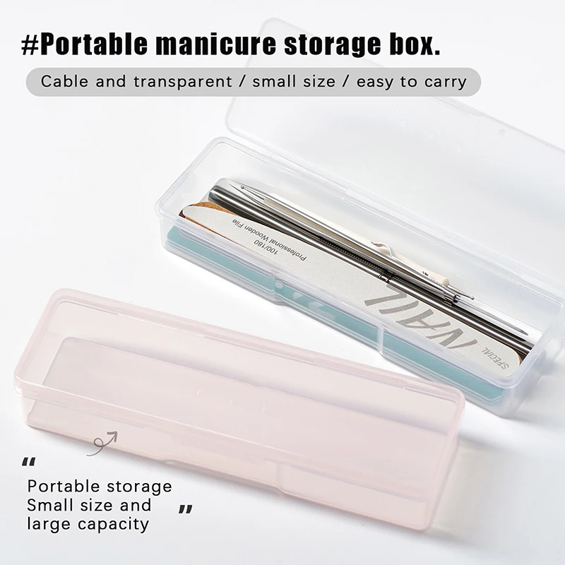 

Transparent Nail Storage Box Multifunctional Dust-proof Plastic Make Up Brushes Organizer High-capacity Container