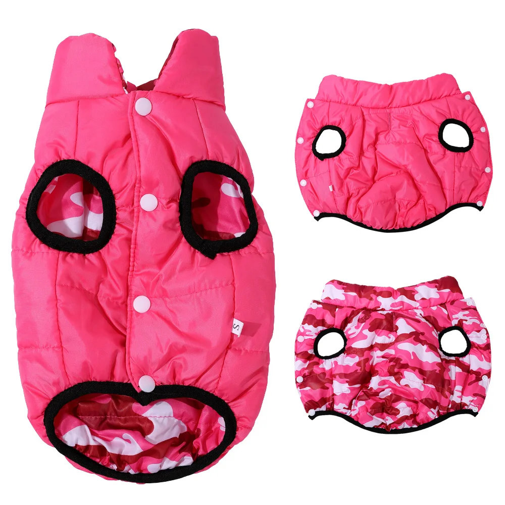 Reversible Winter Warm Dog Clothes Windproof Pet Vest Jacket For Small Medium Dogs Cats Chihuahua French Bulldog Yorkshire Coat