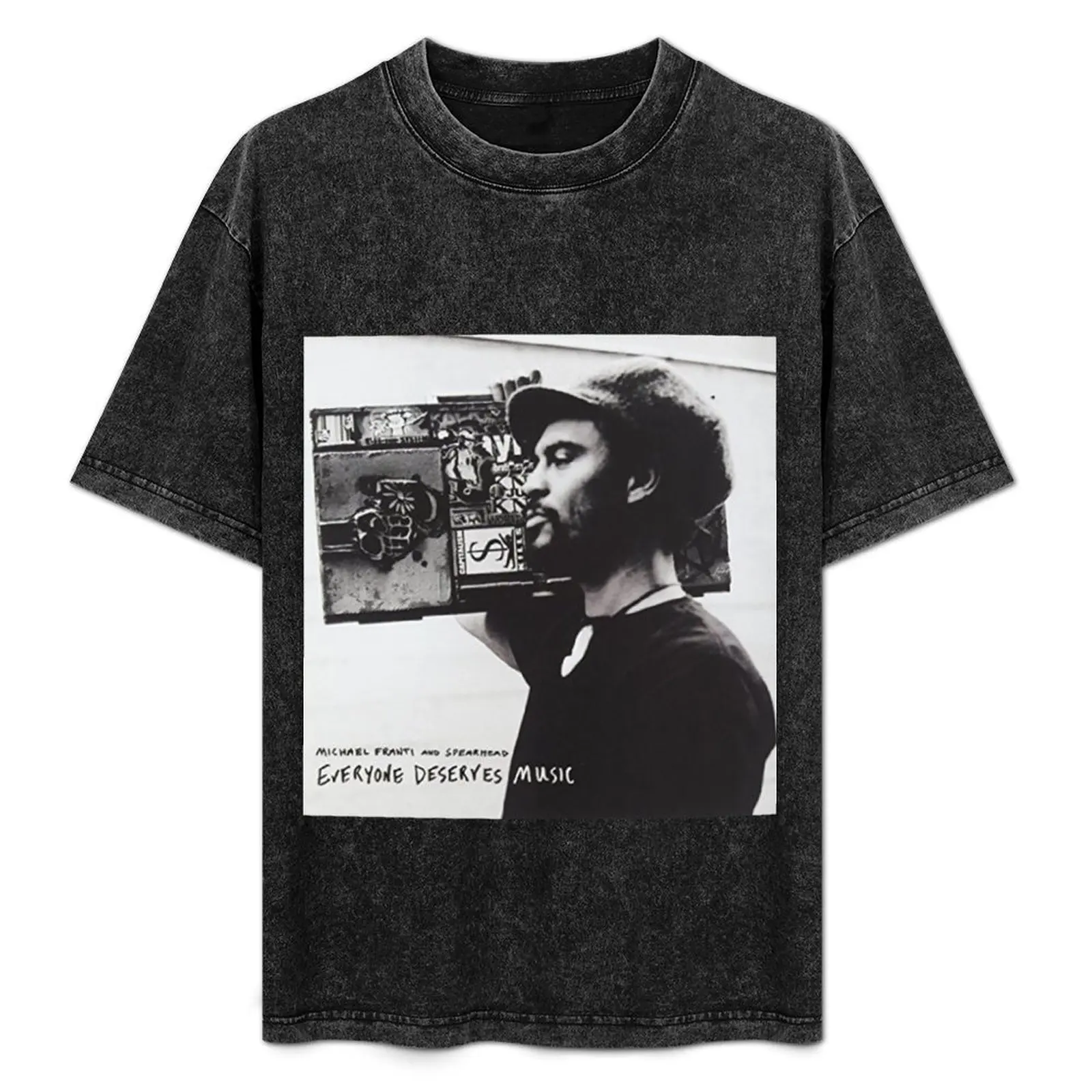 

Everyone Deserves Music by MICHAEL & SPEARHEAD FRANTI T-Shirt Active Sports Short Sleeve Cotton Shirt