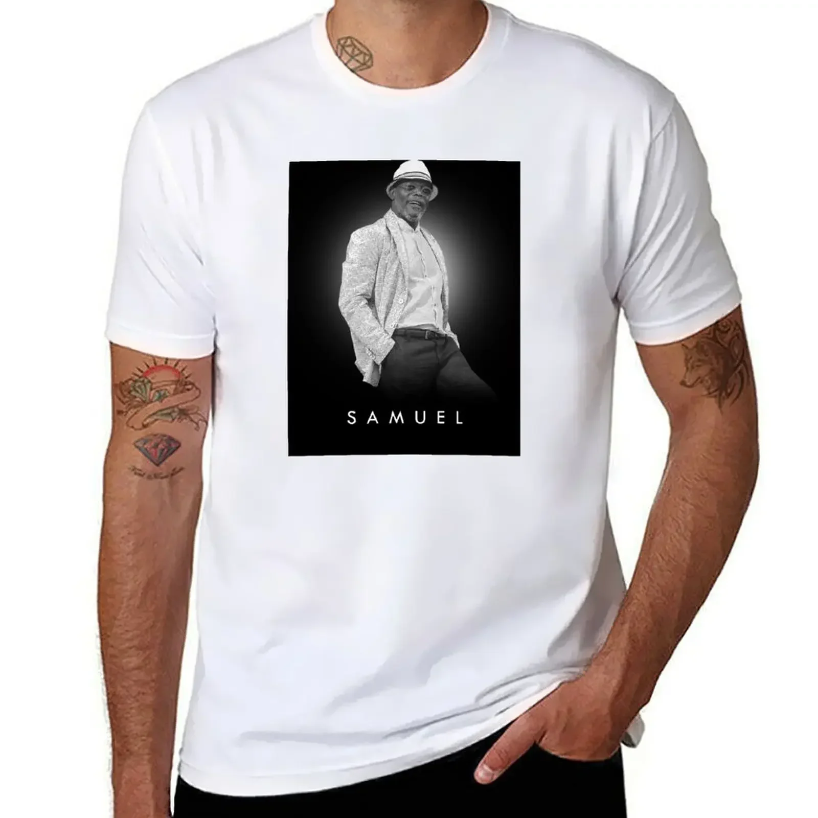 Samuel L. Jackson T-Shirt customs design your own vintage clothes Men's cotton t-shirt manga vintage anime clothes heavyweight .