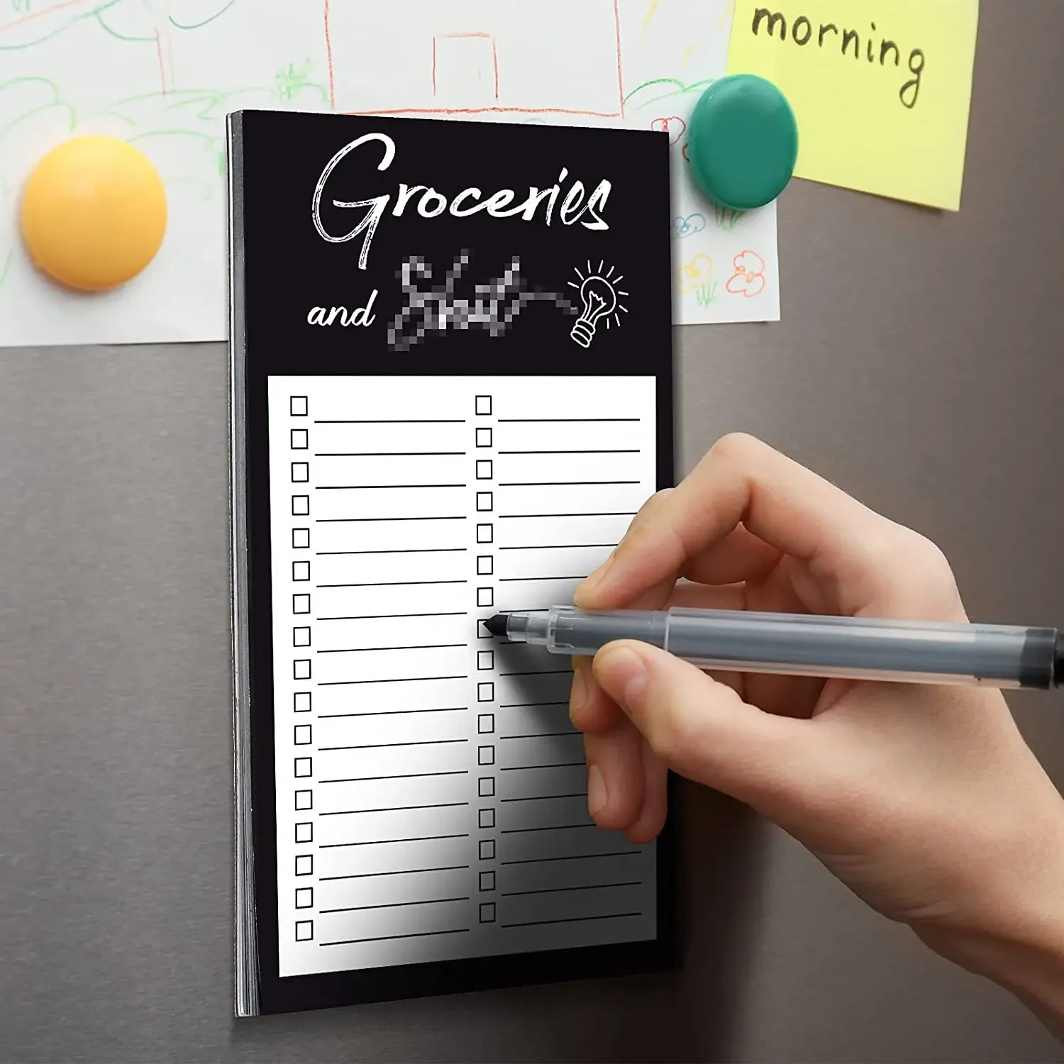 Fridge Stickers Grocery List Notepad with Magnet for Shopping To Do Lists Magnetic Note Pad for Refrigerator