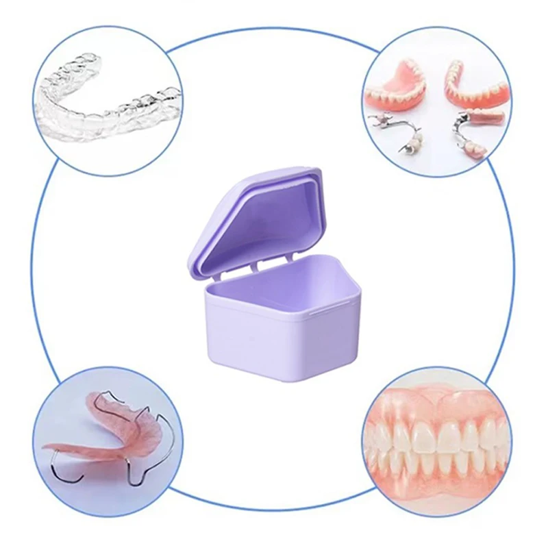 Portable Trapezoid Orthodontic Retainer Box Teeth Oral Denture Dental Storage Case Prosthesis Teeth Container Boxes