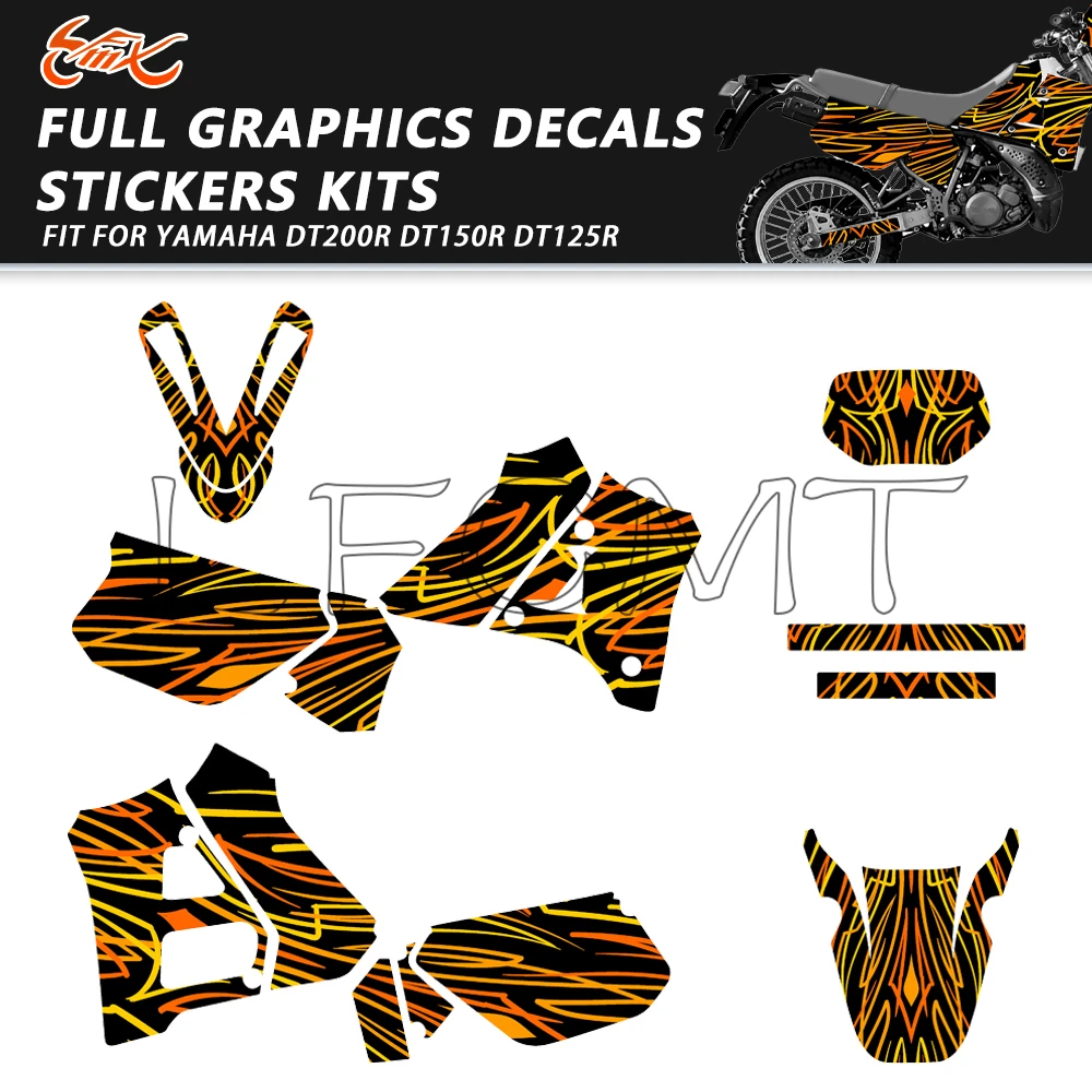 

Number Name Custom Motorcycle Backgrounds Graphcis Decal Stickers Kits Fit for YAMAHA DT125R DT150R DT200R DT 150R 125R 200R