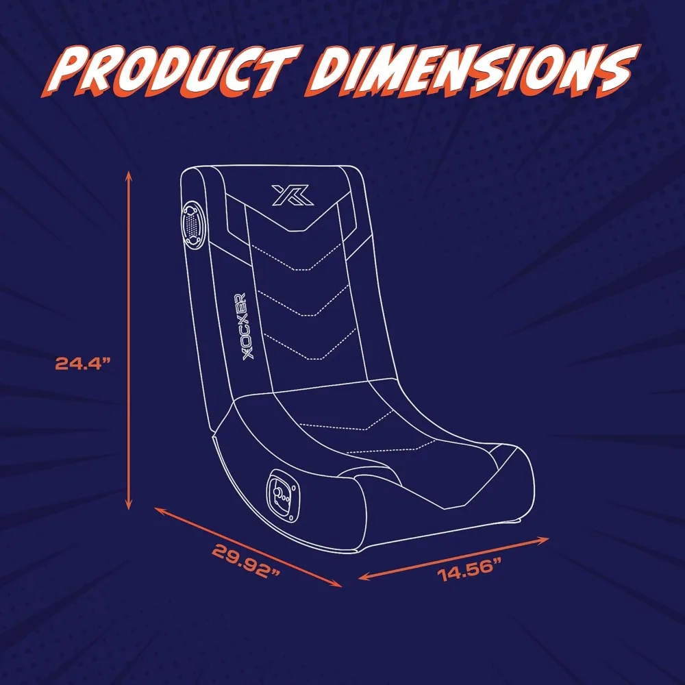 كرسي هزاز لأرضية ألعاب الفيديو مع صوت مدمج، تصميم قابل للطي للأولاد والبنات والمراهقين في غرفة النوم أو غرفة الألعاب #3