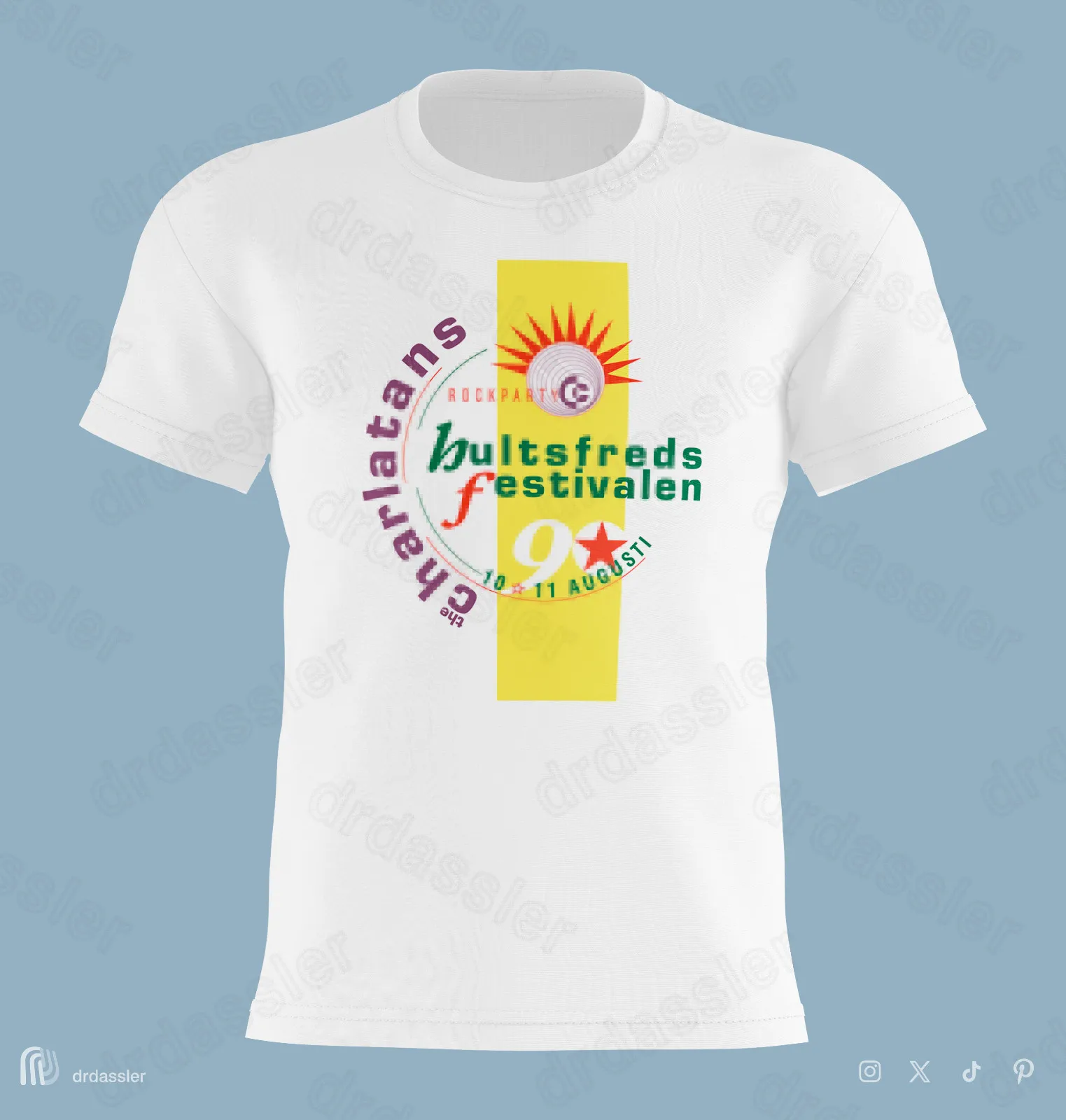 Charlatans 'HULTSFREDS FESTIVAL' - the only one I know sweden festivalen tshirt