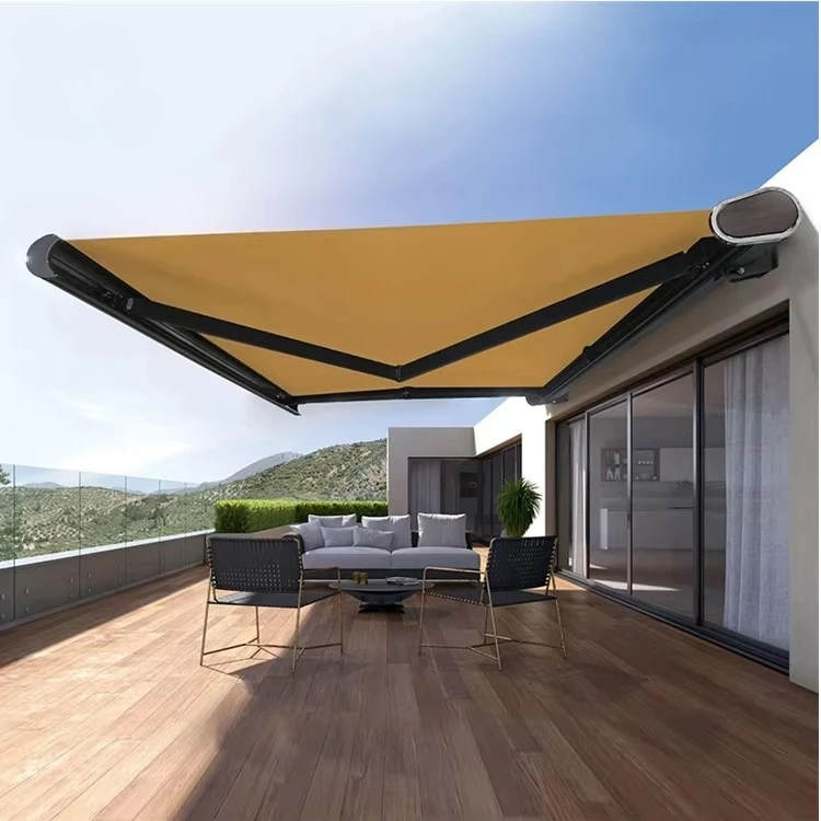 Outdoor Full Box Awning Electric Patio Awning Retractable Terrace Awning