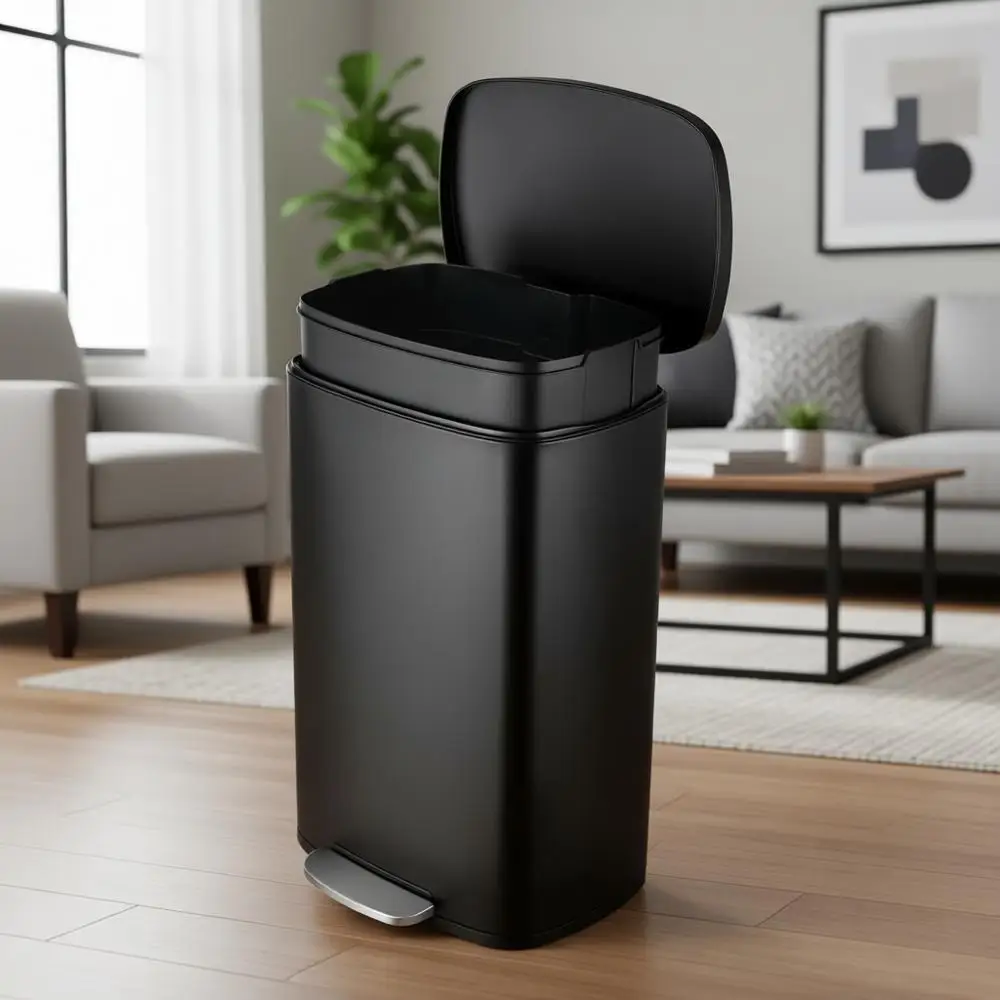 

Мусорное ведро для кухни на 8 галлонов (30 л), из матовой нержавеющей стали, с педалью, бесшумным закрытием, съемным внутренним контейнером