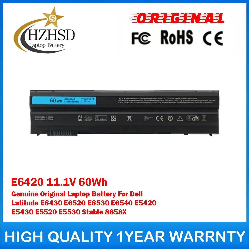 E6420 11.1V 60Wh Genuine Original Laptop Battery For Dell Latitude E6430 E6520 E6530 E6540 E5420 E5430 E5520 E5530 Stable 8858X
