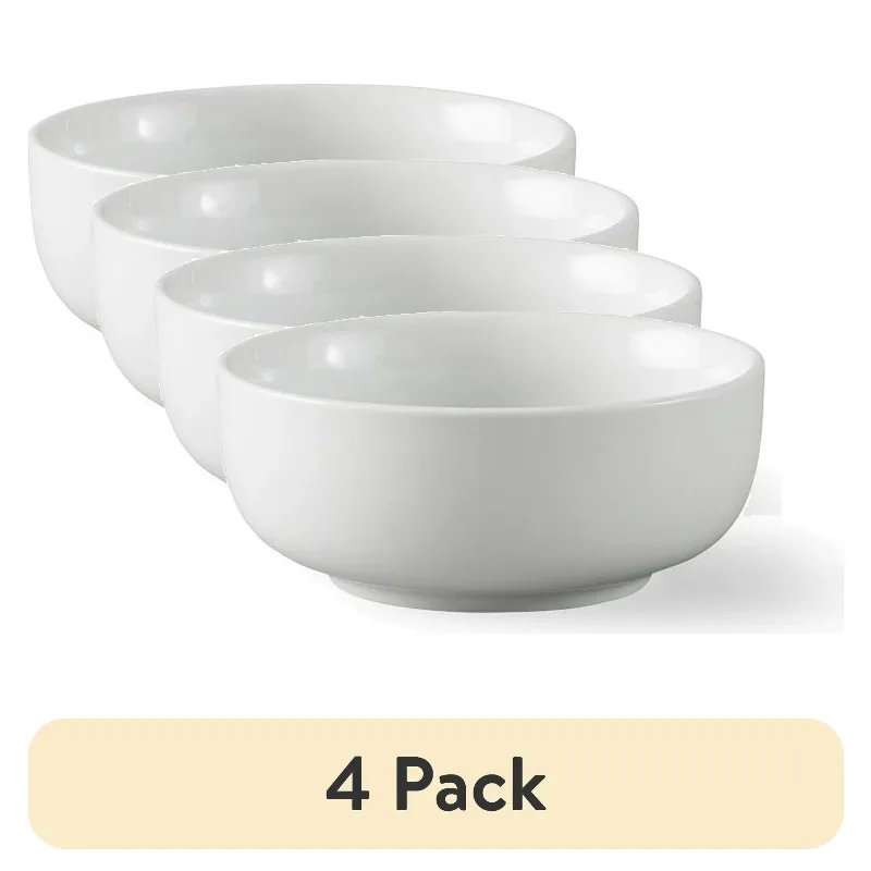 

Набор из 4-х белых фарфоровых круглых мисок для закусок
