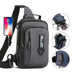 Men Nylon Backpack Rucksack Cross Body Shoulder Bags  Travel Male Fashion Messenger Chest Pack Bag Knapsack 4 USES