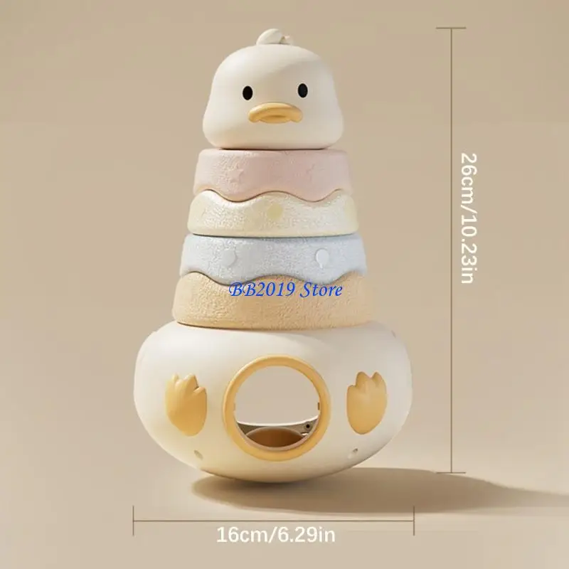 Q0KB Pädagogisches rotierendes Stapelturm-Ringspiel für Kinder, praktisches Lernspielzeug