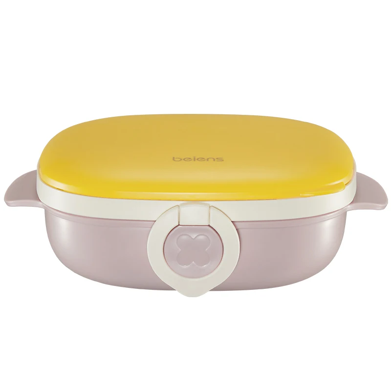 

Hxl Children's Dinner Plate Suction Cup Compartment Tray Water Injection Stainless Steel Insulation Solid Food Tableware