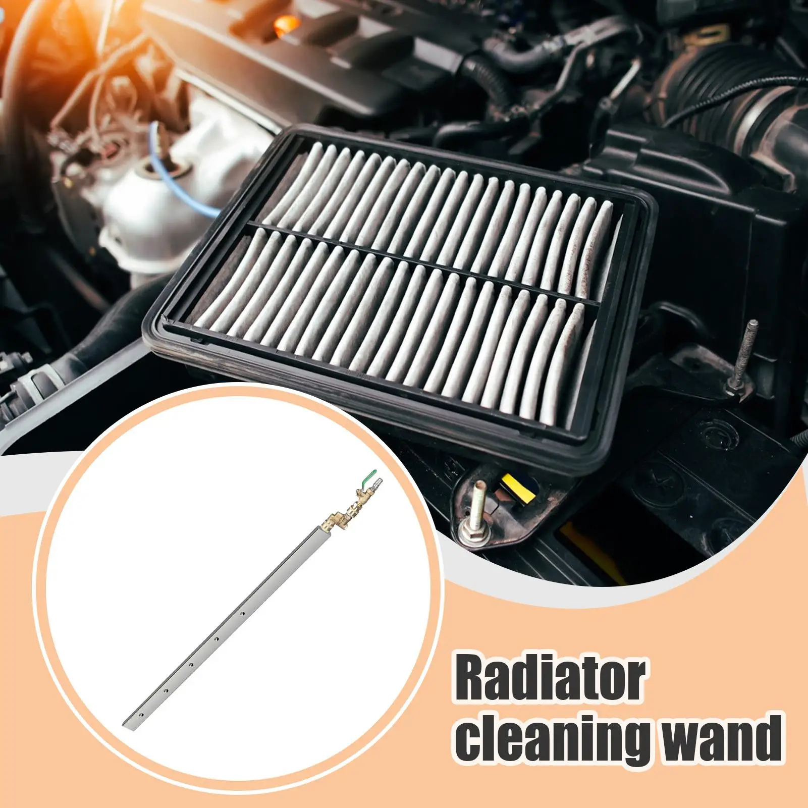 Radiator Cleaning Wand Radiator Cleaning Tool Car Pressure Wash Water Tank Washer Stick for Cooling System RV Appliance